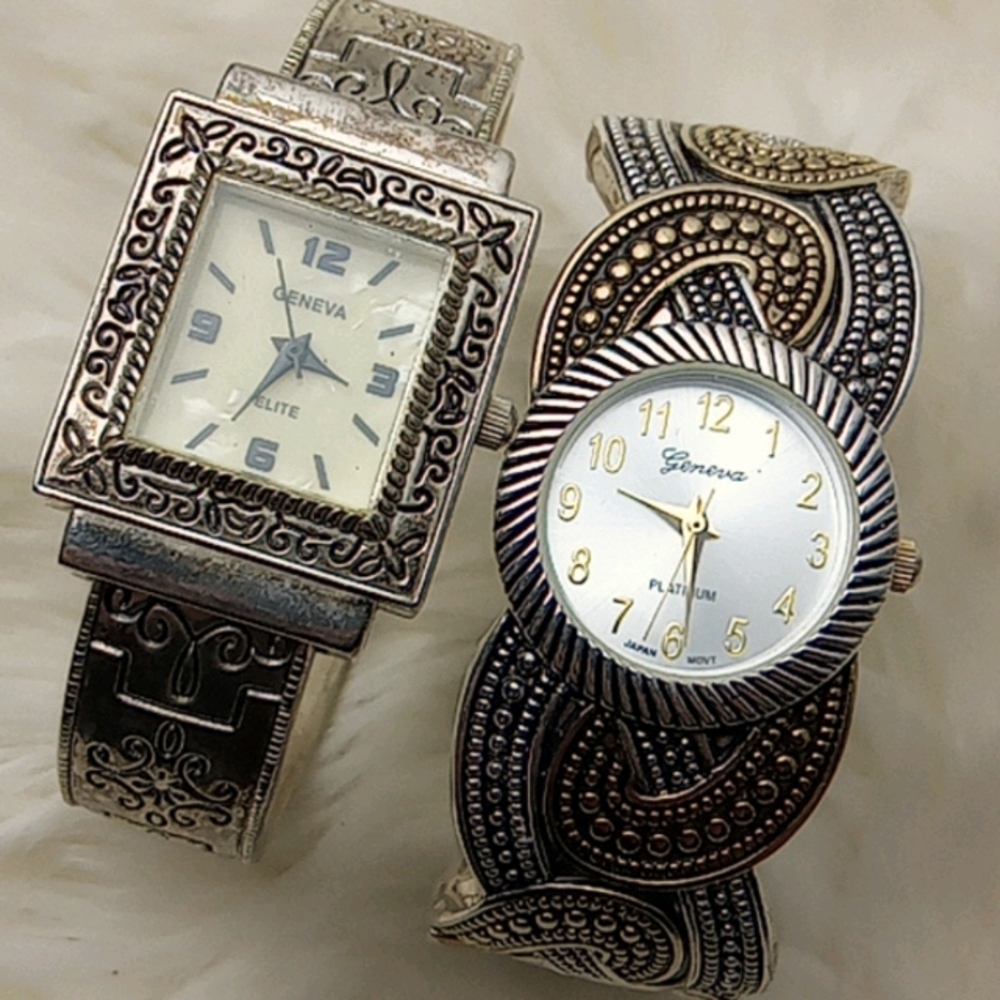 Ladies Geneva elite Platinum Bengal watch two pack